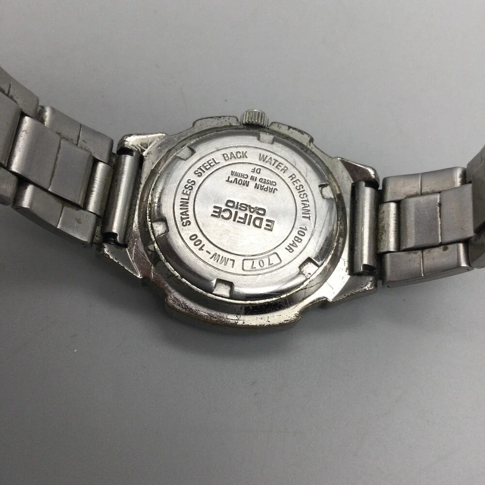 Casio Edifice 707 LWM-100 Womens Watch 29mm Blue Dial Date New Battery 6.75